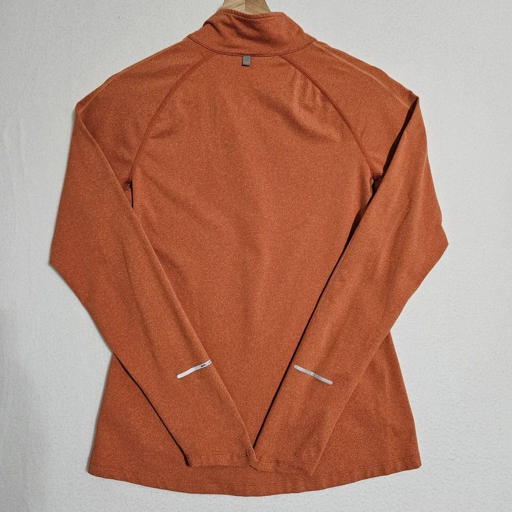 Nike Dry Fit Element Womens 1/4 Zip Shirt Orange Size Med